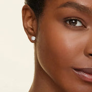 2.34 Ct Four Prong Round Brilliant Moissanite Diamond Stud Earrings In 14k White Gold Plated