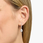 2.98 Ct Pear Cut  Diamond And White Gold Plated Diamond Earrings 