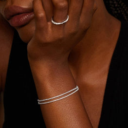 Wrap Lab Diamond Tennis Bracelet in 14K White Gold Plated