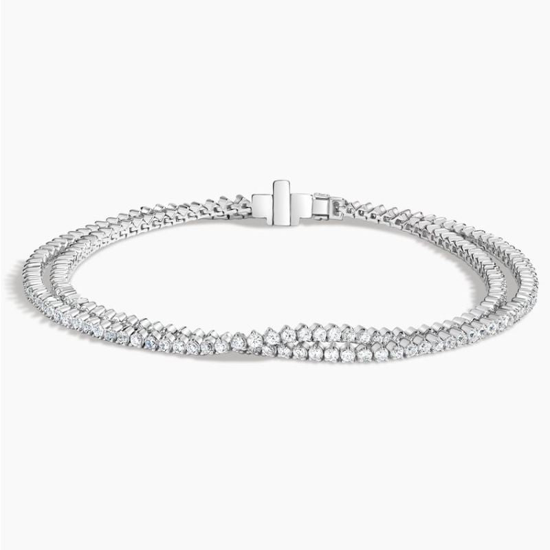 Wrap Lab Diamond Tennis Bracelet in 14K White Gold Plated