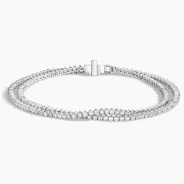Wrap Lab Diamond Tennis Bracelet in 14K White Gold Plated
