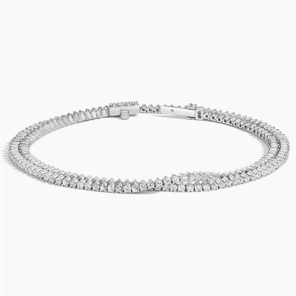 Wrap Lab Diamond Tennis Bracelet in 14K White Gold Plated