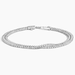 Wrap Lab Diamond Tennis Bracelet in 14K White Gold Plated