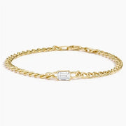 2.53 Ct Sapphire tennis bracelet with blue stones and diamond accents.