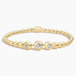 Lab Diamond Bubble Bracelet in 14k Yellow Gold Plated