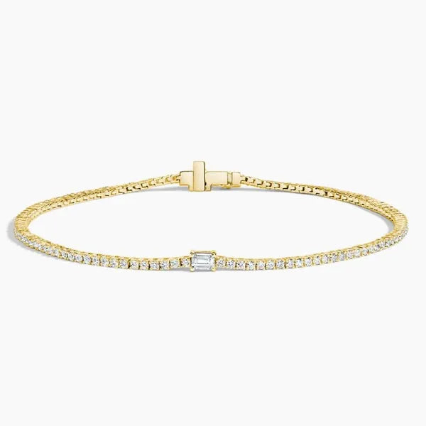 Beatrice Lab Diamond Tennis Bracelet in 14K Yellow Gold Plated