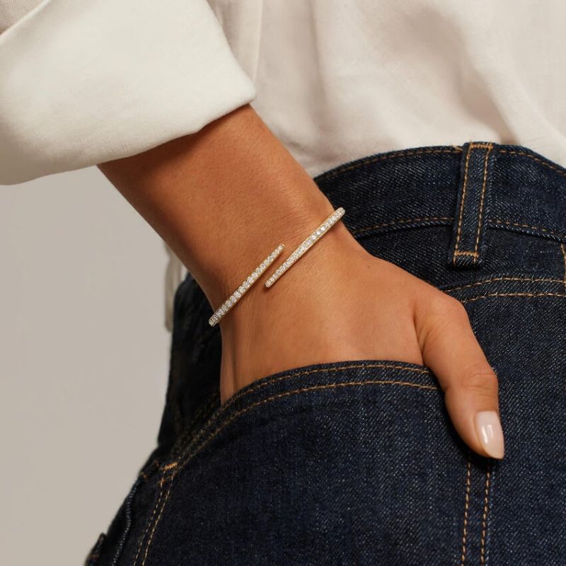 Sonya Lab Diamond Open Cuff Bracelet