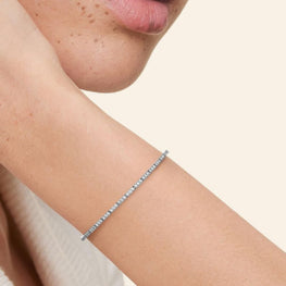 Trilogy Lab Diamond Tennis Bar Bracelet in Silver