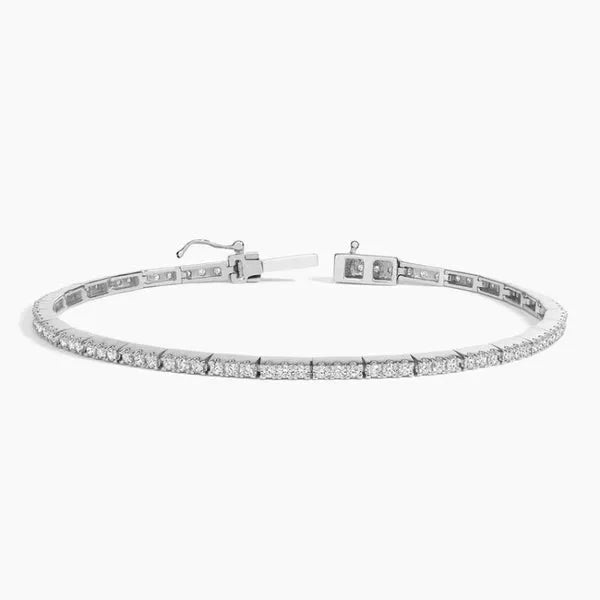 Trilogy Lab Diamond Tennis Bar Bracelet in Silver
