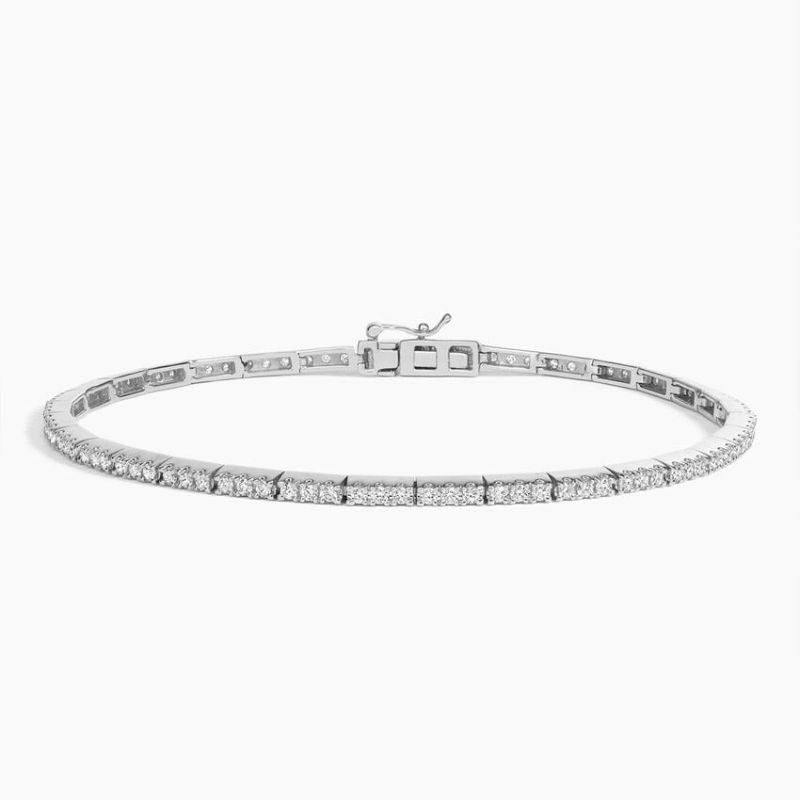 Trilogy Lab Diamond Tennis Bar Bracelet in Silver