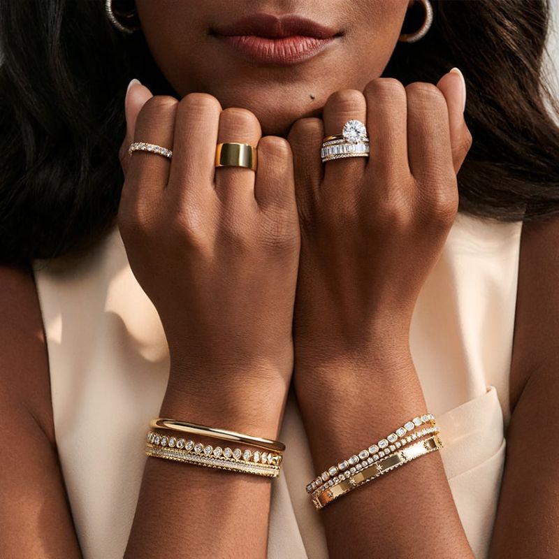 Elegant Emerald Cut Diamond Tennis Bracelet in 14k Yellow Gold Plated