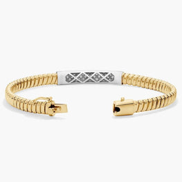 Flexible Lab Diamond Bar Bracelet 14k Yellow Gold Plated