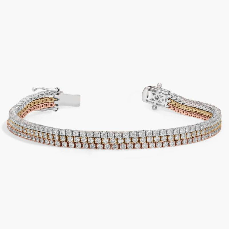 Four Prong Diamond Tennis Bracelet In 18K White Gold Plated