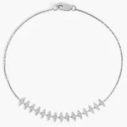 3.68 Ct Round tennis bracelet with shimmering white crystals in silver tone.