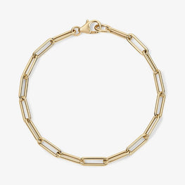 Cleo Paperclip Chain Bracelet in 14k Yellow Gold Plated