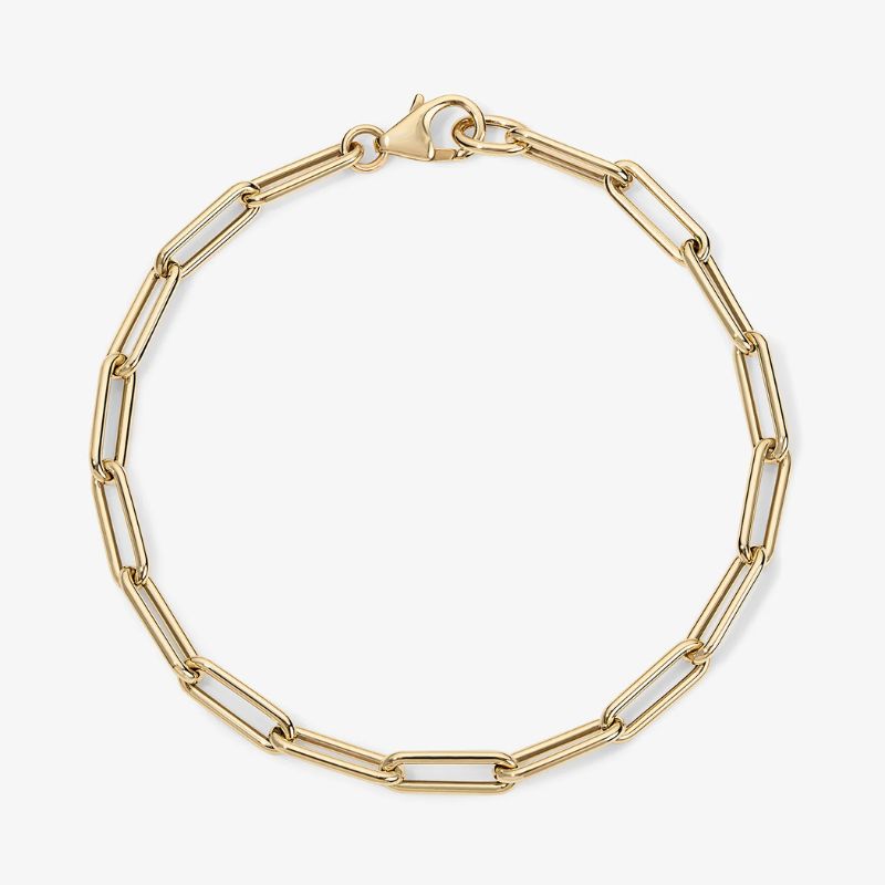 Cleo Paperclip Chain Bracelet in 14k Yellow Gold Plated