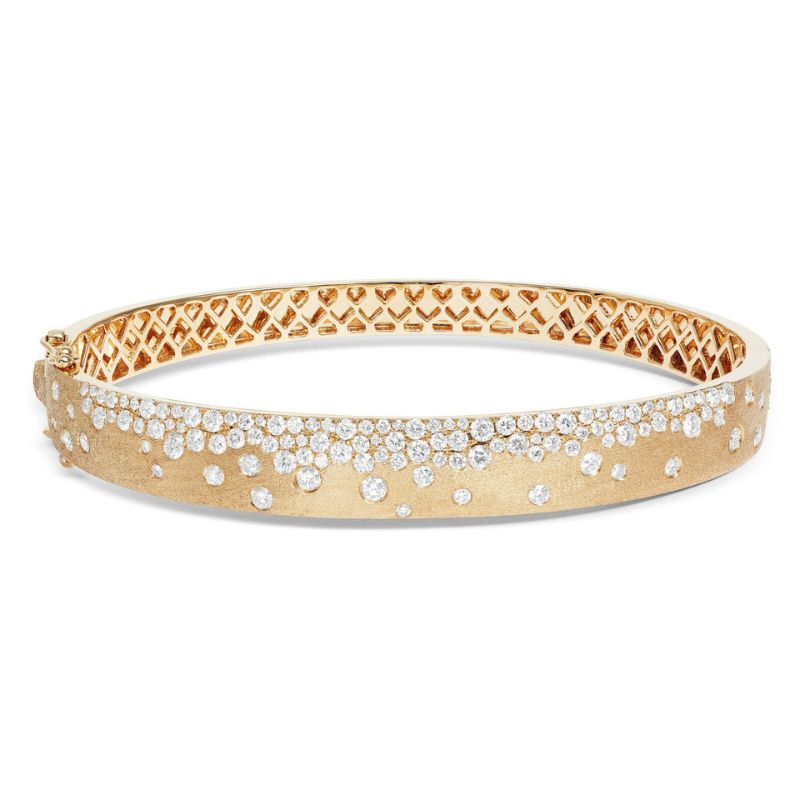 Dainty Round Moissanite Diamond Bangle Bracelet