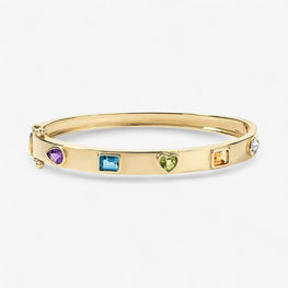 Multi Color Mixed Shape Simulated Diamond Bangle