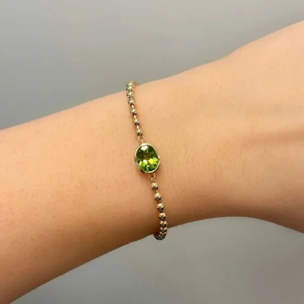 Elegance Oval Parrot Color Diamond Minimalist Bracelet