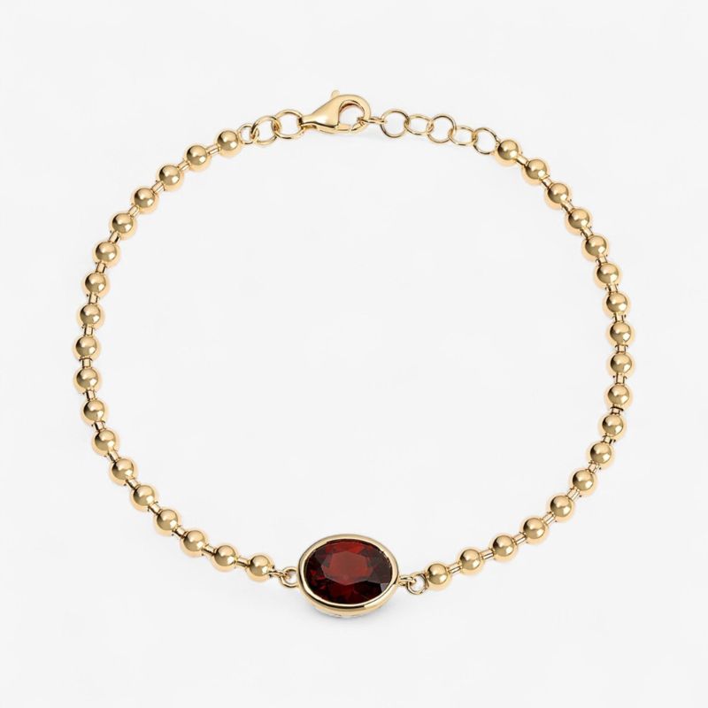 Elegance Oval Red Color Diamond Minimalist Bracelet