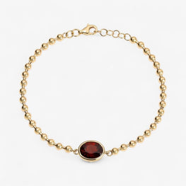Elegance Oval Red Color Diamond Minimalist Bracelet