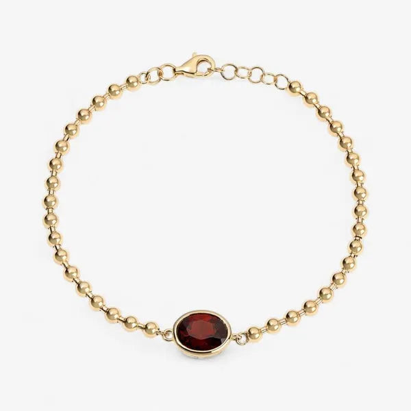 Elegance Oval Red Color Diamond Minimalist Bracelet
