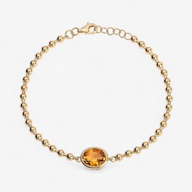 Radiant Center Oval Diamond Minimalist Bracelet