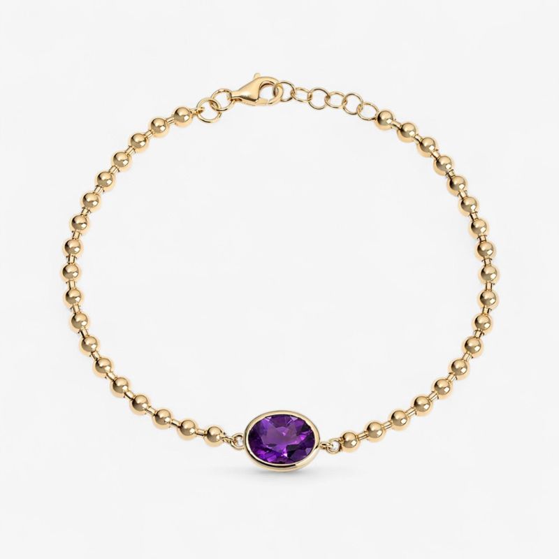 Custom Purple Diamond Solitaire Bracelet