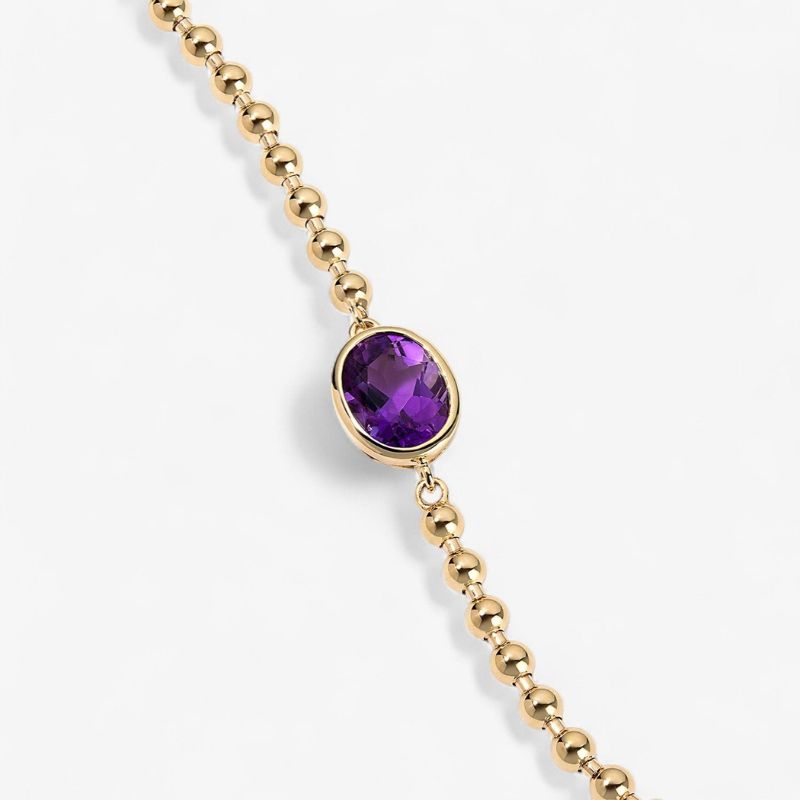 Custom Purple Diamond Solitaire Bracelet