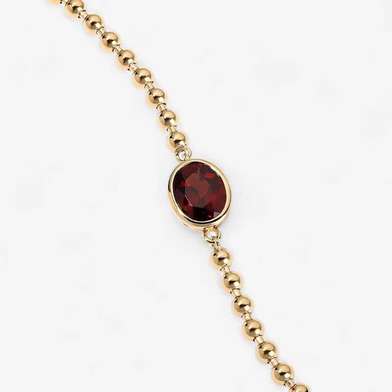 Elegance Oval Red Color Diamond Minimalist Bracelet