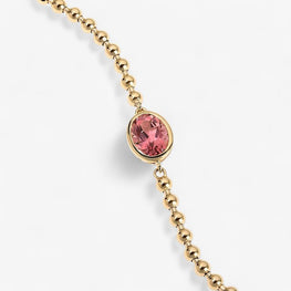 Radiant Center Oval Diamond Minimalist Bracelet in Yellow Gold Plated