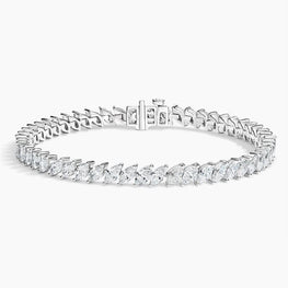 Elegance Marquise Lab Diamond Tennis Bracelet In Silver