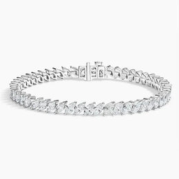 7.90 Ct White Gold Lab grown diamond tennis bracelet 