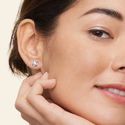 2.66 Ct Unique Hoop Diamond Earrings White Gold Diamond Earrings 