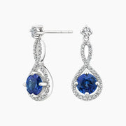 3.51 Ct Round Cut White Gold Diamond Long Earrings .