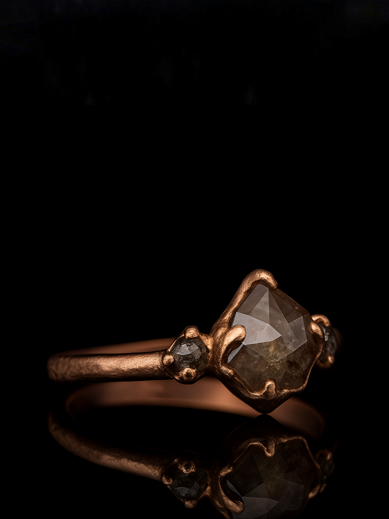 Natural & Rough Diamond Elegant Wedding Ring