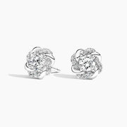 2.66 Ct Unique Hoop Diamond Earrings White Gold Diamond Earrings 