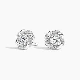 2.66 Ct Unique Hoop Diamond Earrings White Gold Diamond Earrings 