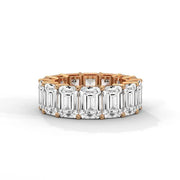 9.26 Emerald cut Wedding Gold Band  For Unique Diamond Ring . 