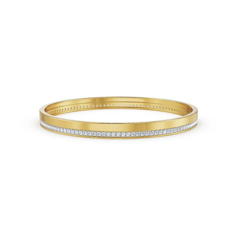Lush Life Lab Diamond Bangle Bracelet in 14k Yellow Gold Plated
