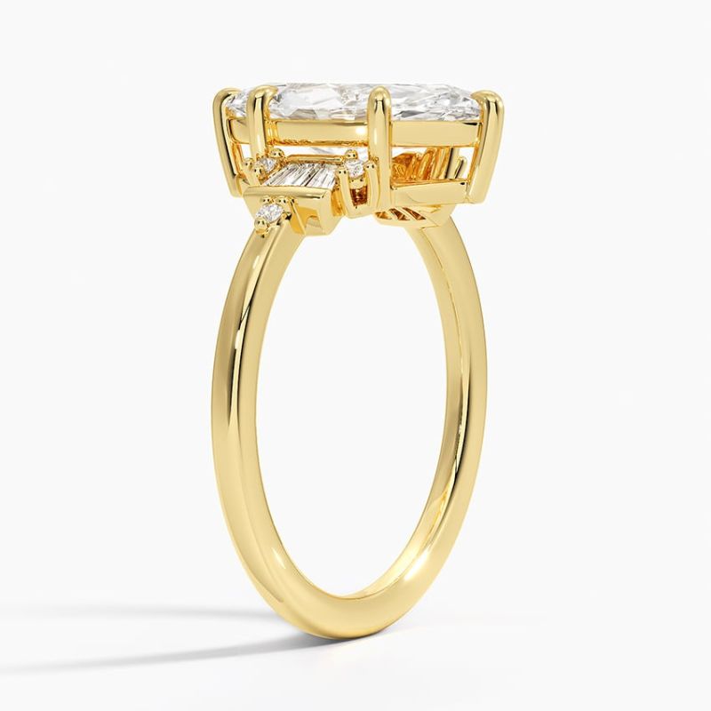 Delicate Rich Look Moissanite Engagement Ring