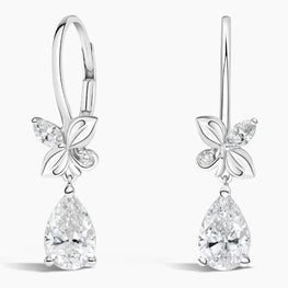 Calla Moissanite Diamond Drop Earrings in Silver