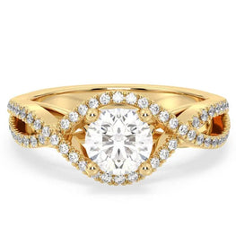 Affordable Round Moissanite Twisted Ring