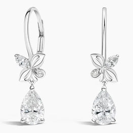 Calla Moissanite Diamond Drop Earrings in Silver