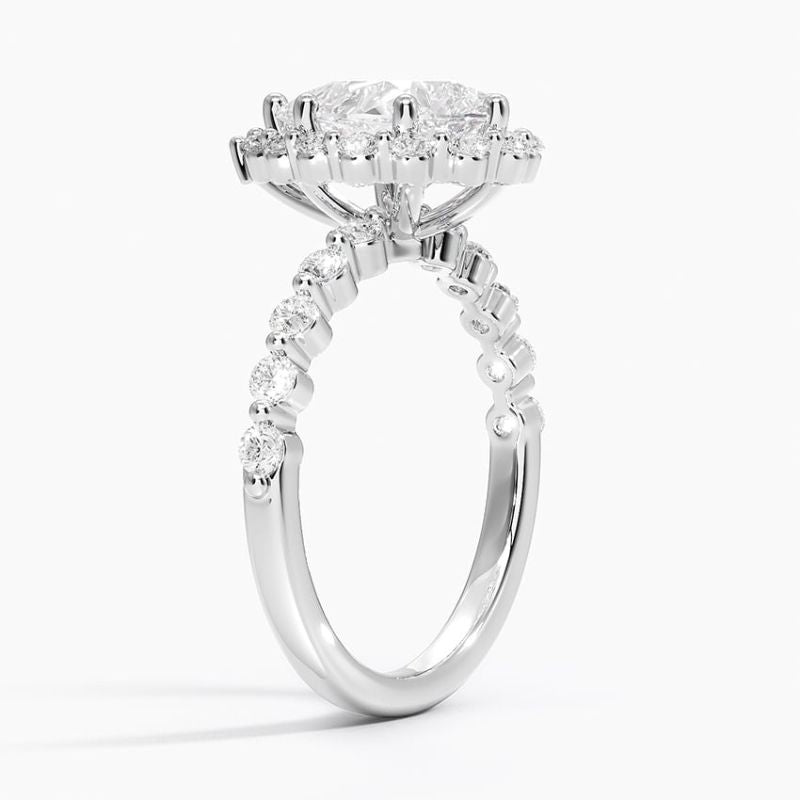 Delicate Moissanite Hidden Halo Ring