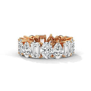7.98 Ct Mossianate Mix Diamond Gold Rings - Women For Special 