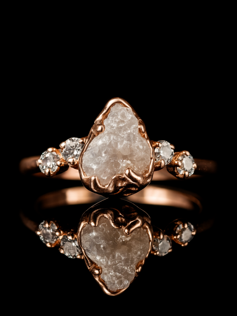 Natural & Rough Diamond Elegant Wedding Ring