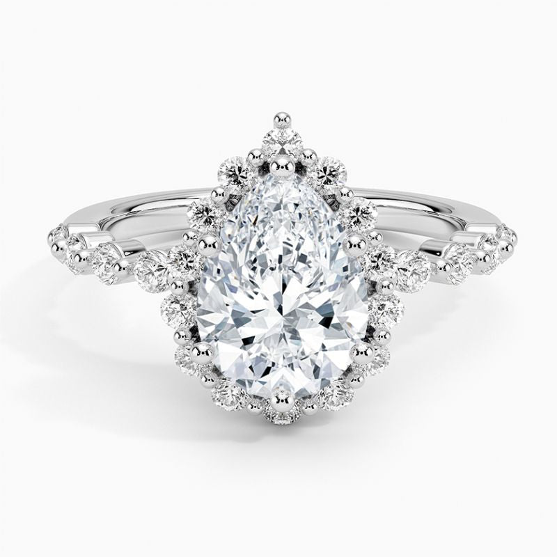 Delicate Moissanite Hidden Halo Ring