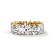 7.98 Ct Mossianate Mix Diamond Gold Rings - Women For Special 