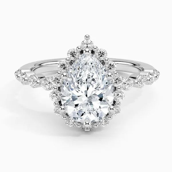 Delicate Moissanite Hidden Halo Ring